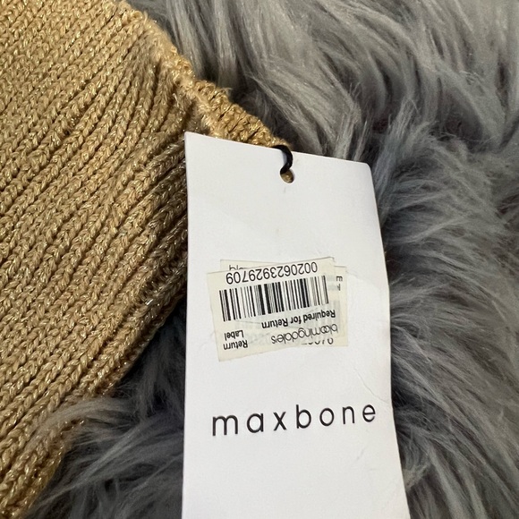 Max Bone Gold Sparkly Knit Stretchy Dog Sweater Knit Collar Sz M NWT - Picture 4 of 5